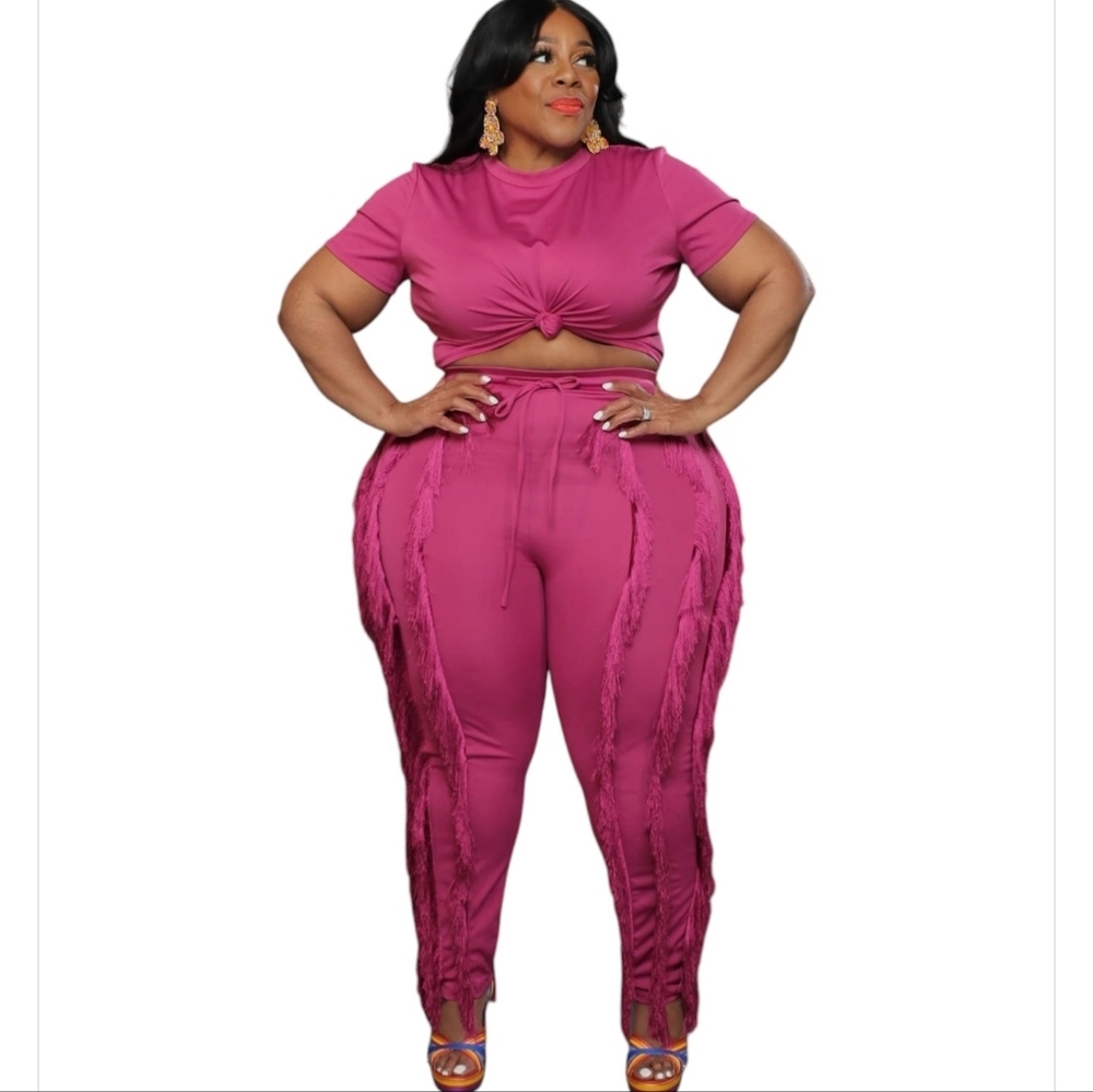 Good Time USA PLUS SIZE PANTS FRINGE SET